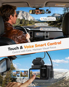 WOLFBOX X5 3 Channel 4K HDR Dash Cam, STARVIS 2 IMX678 8MP Night Vision, 4K+2.5K+1080P Front and Rear Inside Car Camera with 