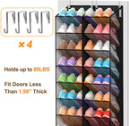 UVIAHOMI 30 Pairs Over the Door Shoe Organizer, Breathable Mesh Pocket Hanging Shoe Storage for Closet, 10-Tier Door Shoes Ra
