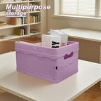 Tixill Small Collapsible Storage Crates, Foldable Plastic Baskets with Lids and Handles for Organizing, Mini Stackable Bins f