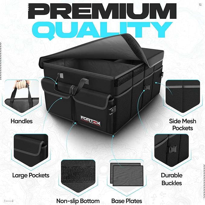 FORTEM Trunk Organizer For SUV Car Trunk Organizer, Foldable Storage, Car Accessories for Women Men, Collapsible Bag, Perfect C