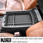 Center Console Organizer Tray Compatible with Subaru Ascent 2019-2026 Insert Tray Storage Accessories Armrest Box Secondary Storage, ABS Material Interior Storage Box with Coin Holder, Black