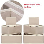 DIOMMELL 6 Pack Foldable Cloth Storage Box Closet Dresser Drawer Organizer Fabric Baskets Bins Containers Divider with Drawer