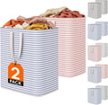 Lifewit 2 Pack Laundry Basket 100L Each, Collapsible Clothes Hamper with Reinforced Handles, Freestanding Waterproof Design f