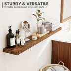 55 Inch Floating Shelves, 8 Inch Deep Floating Shelves for Wall, Hanging Shelf with Invisible Brackets, Deep Shelves for Bath