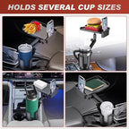 Frokom Cup Holder Expander for Car,Upgraded Car Cup Holder Expander Adapter with Offset Adjustable Base and 8" Tray, Fit Most