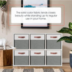 Ornavo Home 11 x 11 Storage Cube Bins, Foldable Collapsible Fabric Storage Bins Box Linen Shelf Basket Cube Organizer for Clo