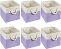 Geiserailie 6 Pcs 13 x 13 Inch Cube Storage Bins Fabric Storage Organizer Bins Foldable Cube Baskets with Sturdy Carry Handle