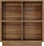 ChooChoo 4 Cube Storage Organizer, Wooden Bookcase with Storage, Cube Storage Bookshelf for Bedroom and Home Office, Brown Wa