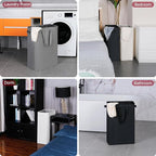 efluky Slim Laundry Basket, Narrow Laundry Hamper with Handles, Collapsible Dirty Clothes Hamper, Tall Laundry Bin for Laundr