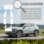 KMF 8pcs Thicken Sun Shade for Hyundai Kona 2024 2025 2026 Accessories,Full Car Window Covers Sunshade for Windshield Side Rear, Sun Visor UV Block and Blackout Privacy for Camping Outdoor