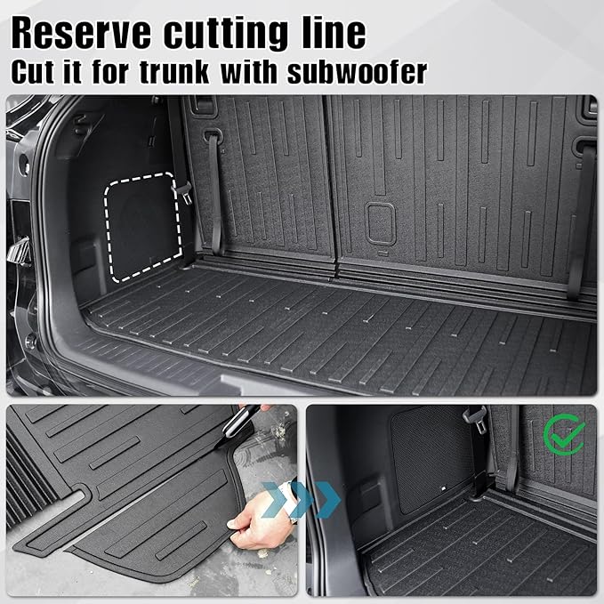 Cargo Mat with Backrest Mat for 2020-2024 2025 2026 Toyota Highlander Car Mat Accessories(Both Hybrid and Gas), TPE All Weather Cargo Liner with SeatBack Cover(Highlander-2 in 1 Trunk Mat)