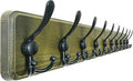 Dseap Coat Rack Wall - Heavy-Duty 38-1/4" Long, with Reinforced 10 Custom Tri-Hooks, Solid Wood Wall Hanger for Coats Hat Jac