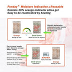10g x 30 packs Fonday Rechargeable Silica Gel Desiccant Packets Fast Reactivate Desiccant Bags Moisture Indicating Orange to