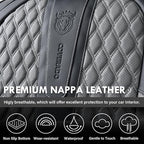 Coverado Leather Seat Covers for Car, Waterproof Front Car Seat Covers with Lumbar Support Universal Fit for Most Sedans SUV 