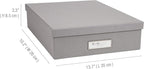 Bigso Oskar Fiberboard Label Frame Document Letter Box - File Organizer Box for Important Paperwork - Document Storage with a