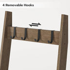 HOOBRO Blanket Ladder for Living Room and Bedroom, 5-Tier Wall Leaning Towel Rack for Bathroom, Decorative Ladder Shelf with 