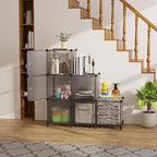 6-Cube Storage Unit with Doors, Cube Organizer for Bedroom, Wardrobe & Under Stairs, 30x30x30cm Compartments, Space-Saving Cl