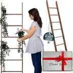 Blanket Ladder for Living Room and Bedroom, 5ft 8 inch, 6-Tier Wall Leaning Laminate No-Snag Construction (Brown) Rustic Deco