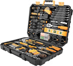 DEKOPRO 228 Piece Socket Wrench Auto Repair Tool Combination Package Mixed Tool Set Hand Tool Kit with Plastic Toolbox Storag