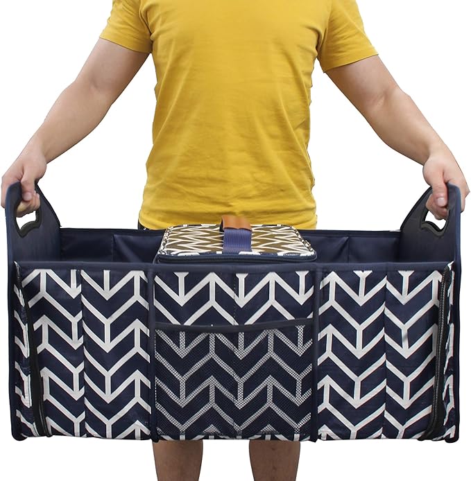 Orionstar Trunk Organizer, Foldable Car Storage Bag Portable Insulation Cooler Bag Collapsible Vehicle Organizer Divider Stor