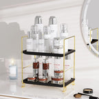 FSyueyun 2-Tier Bathroom Countertop Organizer, Tool-Less Installation Premium Plastics Makeup Shelf Organizer Perfume Skincar