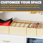 SpaceAid Underwear Drawer Organizer, 4 Pack Dresser Organizer Bins for Nursery, Closet Organization and Storage with Dividers
