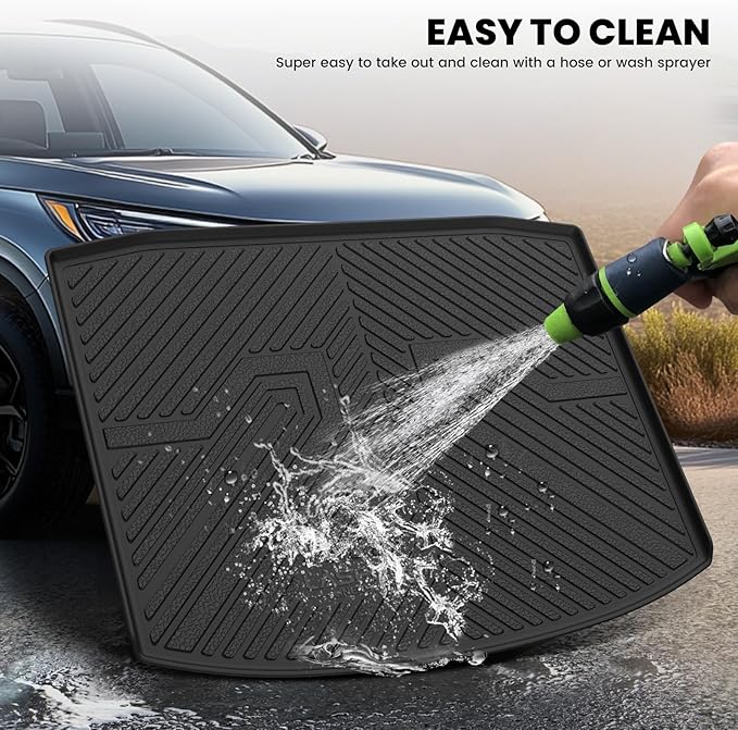 LASFIT Cargo Mat for Honda CR-V 2017-2022 (EX-L/EX/Touring/LX/Special Edition), All Weather Custom Fit TPE Trunk Mat Trunk Liner Cargo Liner Cargo Tray in Lower Position, Black (Not for Hybrid)
