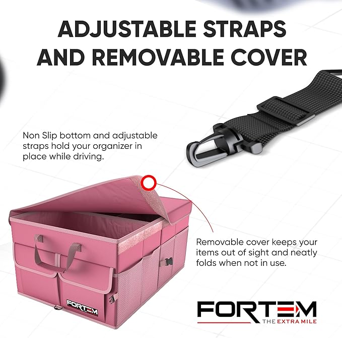 FORTEM Trunk Organizer For SUV Car Trunk Organizer, Foldable Storage, Car Accessories for Women Men, Collapsible Bag, Perfect C