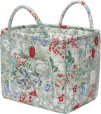 Boho Fabric Storage Basket, Large Capacity Laundry Basket, 12.2'' x 10.23'' x 10.23'' Collapsible Laundry Hamper with Easy Ca