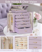AKOZLIN 360° Rotating Jewelry Box 6-Tier Organizer Functional Jewelry Storage Case for Women Girls Ring Necklace Earring Brac