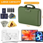 DocSafe Fireproof File Organizer with Lock, Hard-Shell Case Fireproof Document Box with 13 Pocket Accordion File Folder, Port
