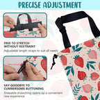 Car Garbage Bag Strawberry Berries and Leaves Hanging Canvas Car Trash Bag Waterproof Drawstring Car Back Seat Organizer for Car Back Front Seat Console with Adjustable Buckle