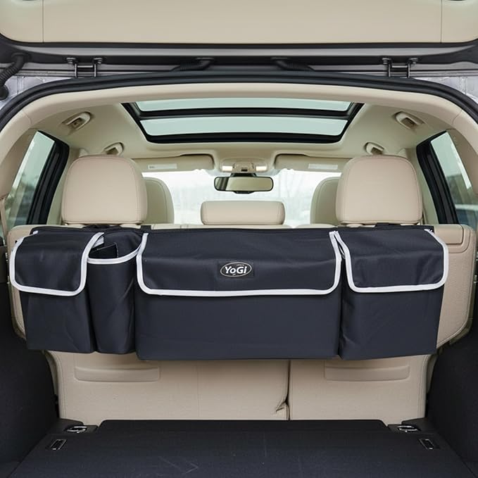 YoGi Prime Trunk Organizer for Suv | Hanging Trunk Organizer, Cars Trunk Organizers | Waterproof, 4 Pocket Backseat Storage Sol