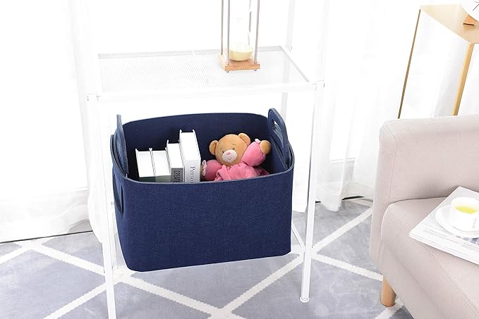 Minoisome Storage Basket Felt Storage Bin Collapsible& Convenient Box Organizer with Carry Handles for Office Bedroom Closet 