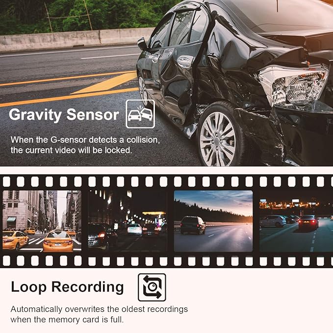Rexing V1 Basic Dash Cam 1080P FHD DVR Car Driving Recorder, 2.4" LCD Screen 170°Wide Angle, G-Sensor, WDR, Parking Monitor, 