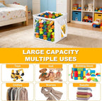 4 Pack Clear Toy Storage Bins with Lids - 12" x 12" Storage Cube Bins, Foldable PVC Boxes with Handles, Storage Organizers fo