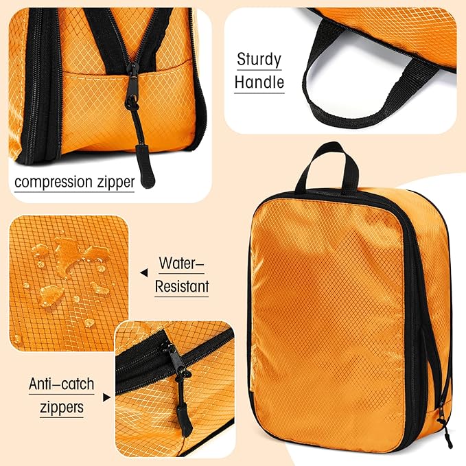 5 Pack Compression Packing Cubes for Travel Space Saving Cubes Luggage Organizer for Suitcase(Pastel,Mixed)