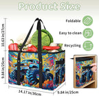 Reusable Grocery Bags Heavy Duty Shopping Bags Foldable Large Tote Bags with Long Handles & Hard Bottom