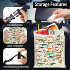 Car Trash Bag Large Hanging Can for Back of Seat, Cute Waterproof Car Garbage Bag for Vehicle, Travelling, Outdoor Cute Alphabet Dinosaur