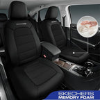 Skechers Memory Foam Seat Covers,Thick Cool Touch Fabric Car Seat Covers,Seat Cover Full Set Airbag Compatible,Automotive Com