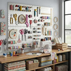 Peg Board, 110pcs Metal Pegboard Kit, Includes 4 Pack White Peg Board Panels with Accessories and Hook Locks, Large Heavy Dut