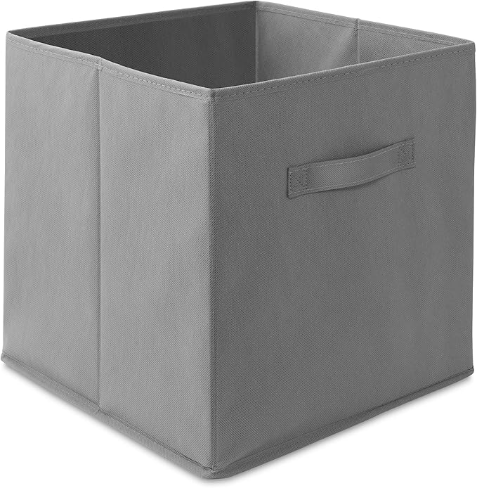 Casafield Set of 6 Collapsible Fabric Cube Storage Bins, Gray - 13" Foldable Cloth Baskets for Shelves, Cubby Organizers & Mo