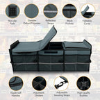HEYTRIP Large Trunk Organizer With Built-in Leakproof Cooler Bag, 2 Tie-Down Straps, 4 Removable Dividers, Foldable Cover, Buil
