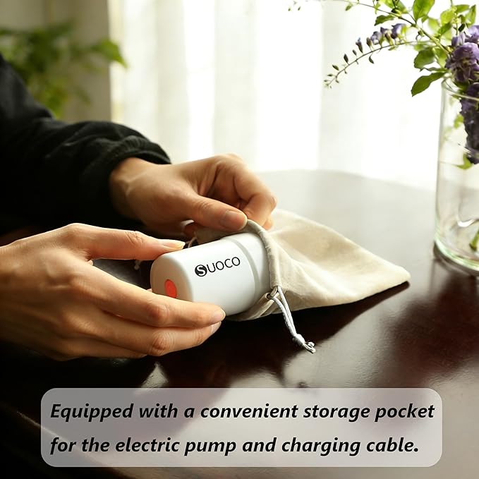 SUOCO Travel Vacuum Pump for Vacuum Storage Bags, Mini USB Rechargeable Portable Cordless Electric Pump for Compression Seal 