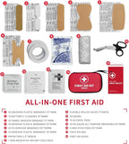 All-Purpose First Aid Kit 184 Pieces, Emergency Kit for Home, Travel, Car, Business, Worksite and Office, Portable Emergency 
