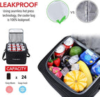 Farasla Waterproof Trunk Organizer with Insulated Leakproof Cooler Bag, Foldable Cover, Adjustable Securing Straps (Black)
