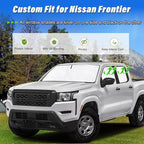 KMF 5pcs Thicken Sun Shades for Nissan Frontier 2022-2025 2026 Accessories, Full Car Window Covers Sunshade for Windshield Side Rear, UV Block and Blackout Privacy for Car Camping Outdoor