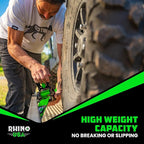 Rhino USA Retractable Ratchet Straps (4-Pack) - 2 Inch x 10 Feet (3,033lb Break Strength) - Heavy Duty Auto Self Retracting Tie Down Straps for Truck, Cargo Trailer, Motorcycle, Rad & More - Green