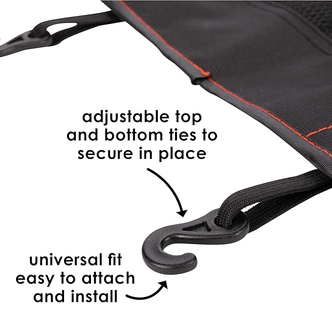 Diono Stow 'n Go Car Back Seat Organizer for Kids, Kick Mat Back Seat Protector, with 7 Storage Pockets, 2 Drinks Holders, Water Resistant, Durable Material, Black , 18x10x9 Inch (Pack of 1)