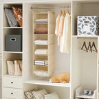 MAX Houser 6 Tier Shelf Hanging Closet Organizer, Closet Hanging Shelf with 2 Sturdy Hooks for Storage,2 Pack, Foldable (Yell
